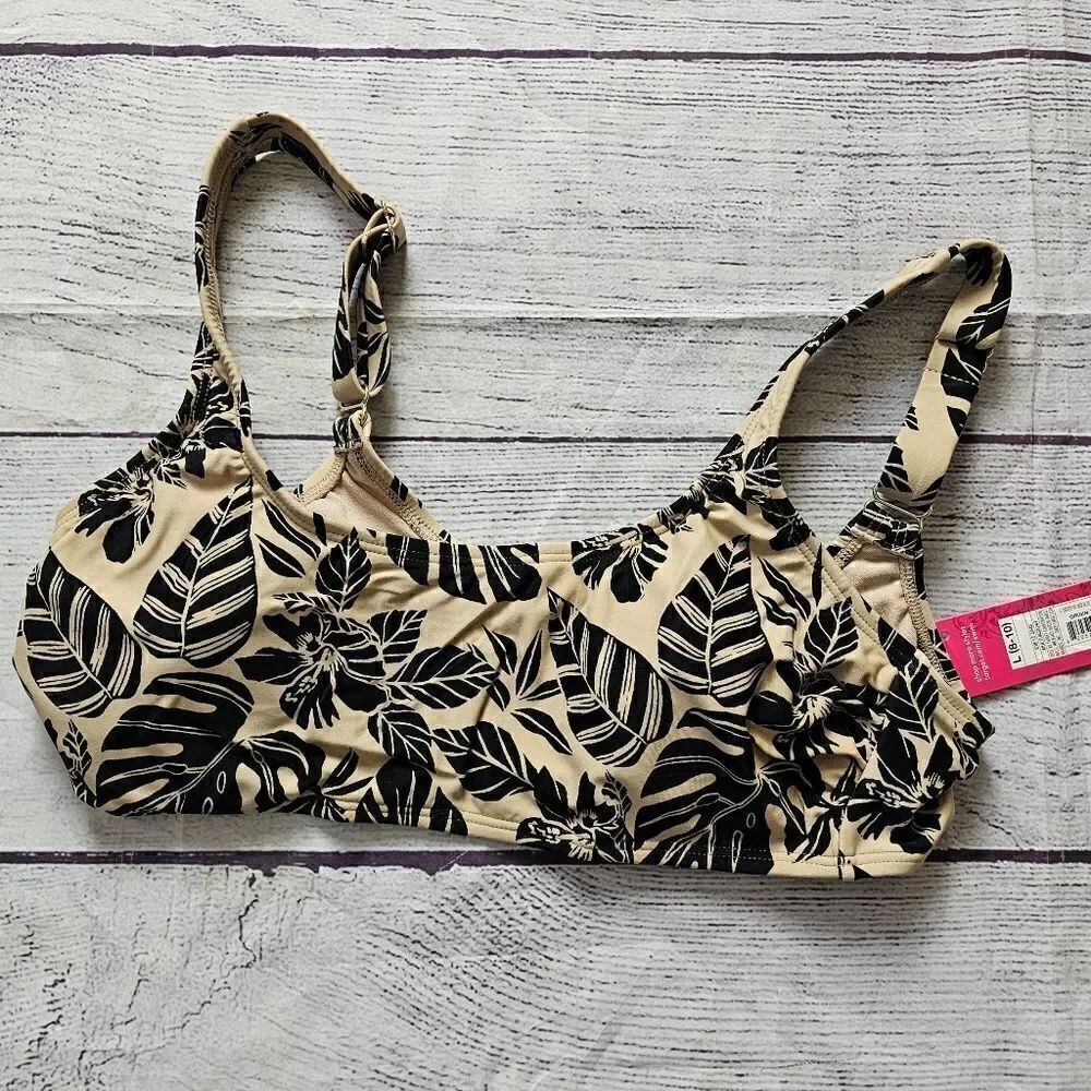 Junior's Bralette Bikini Top Tropical Print Large (8/10)